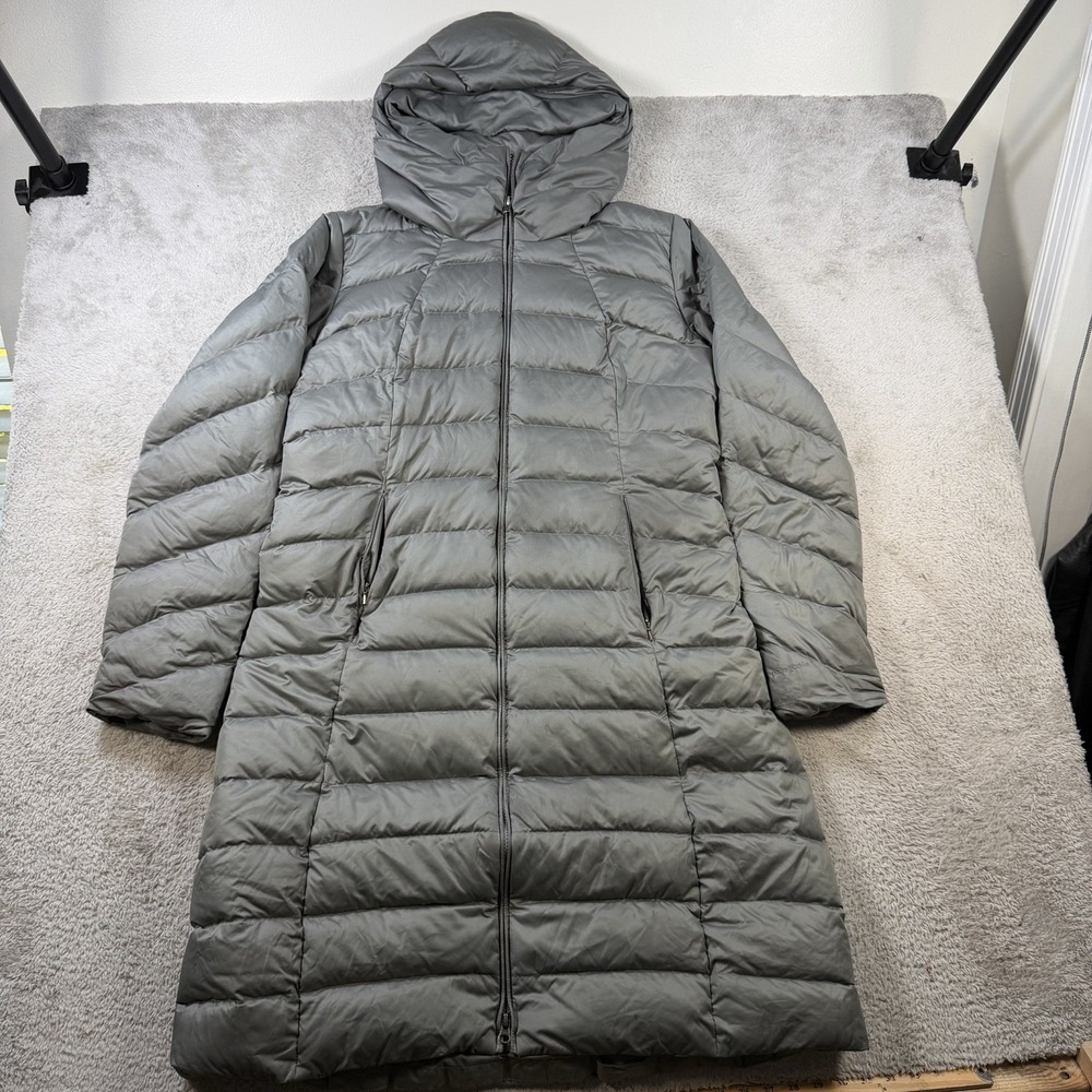 Patagonia Downtown Parka Jacket Womens XL Grey Down Hooded Insulated 600 Fill